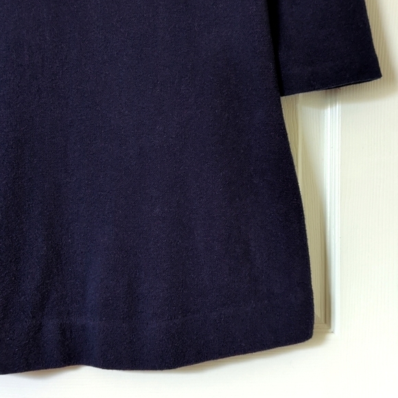 Field Flower Anthropologie Megara Floral Quarter Sleeve Tunic Sweater Navy XS - Picture 9 of 13